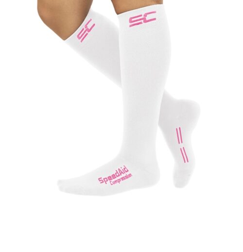 Buy SpeedAid Compression Socks White and Pink